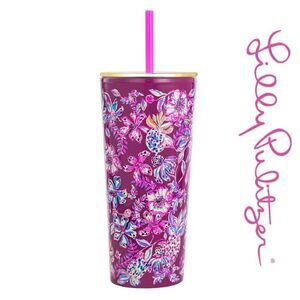 Lilly Pulitzer Double Wall Tumbler with Straw (Armarena Cherry)